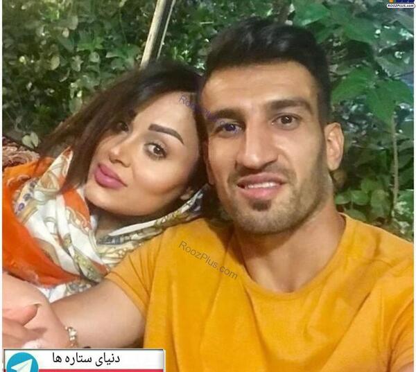 عکس حسین مهری با زنش