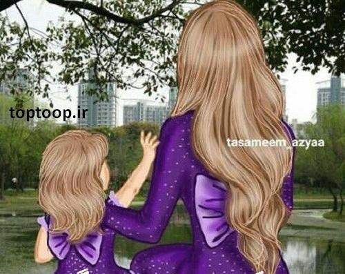 عکس فیک دست مادر دختری