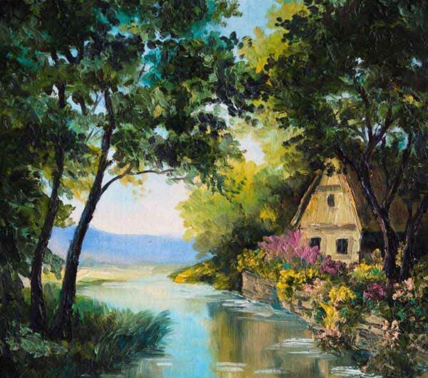 عکس خانه در طبیعت سرسبز