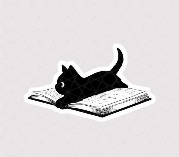 عکس استیکر گربه سیاه