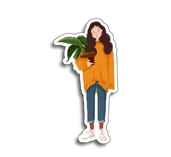 عکس استیکر دختر کارتونی