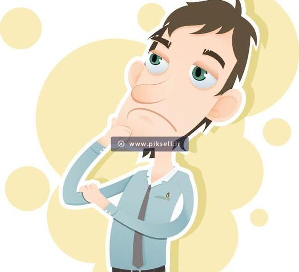 عکس استیکر در حال فکر
