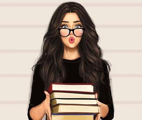 عکس استیکر دختر عینکی