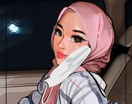 عکس استیکر دختر محجبه