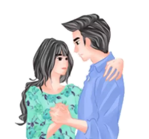 استیکر عکس دختر پسر عاشقانه