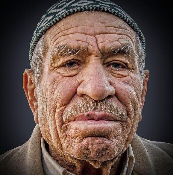 عکس صورت پیرزن