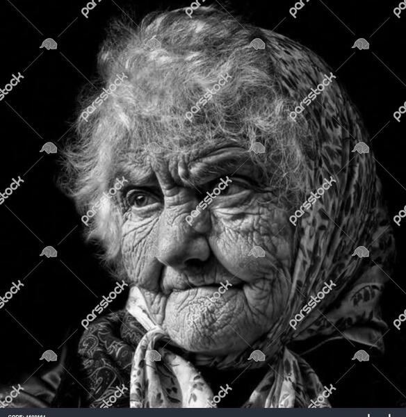 عکس صورت پیرزن