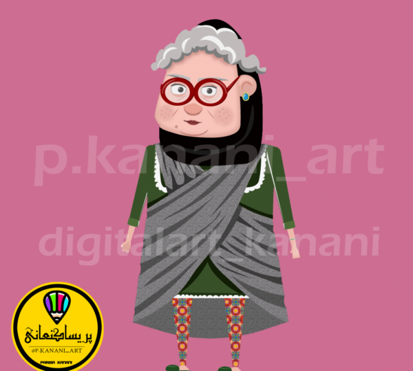 عکس صورت پیرزن کارتونی