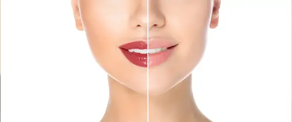 عکس مراحل پوسته ریزی تاتو لب