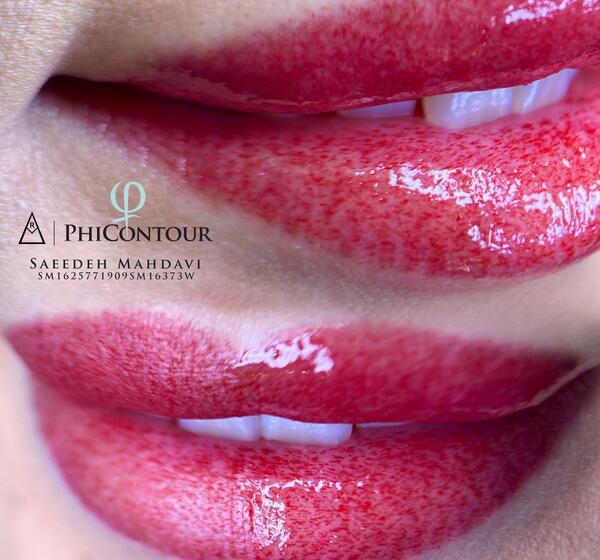 عکس تاتو لب بعد از یک ماه