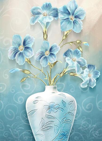 عکس گل آبی فیروزه ای