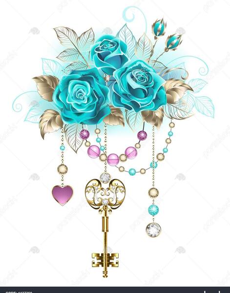 عکس گل آبی فیروزه ای