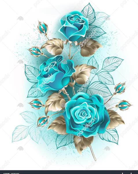 عکس گل آبی فیروزه ای