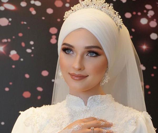 عکس ارایش عروس با حجاب
