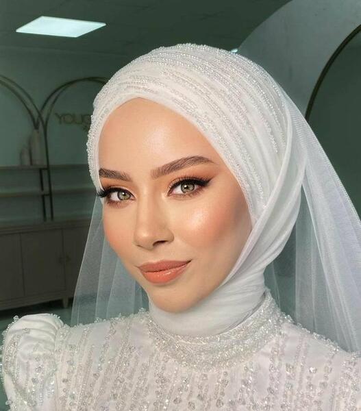 عکس ارایش عروس با حجاب
