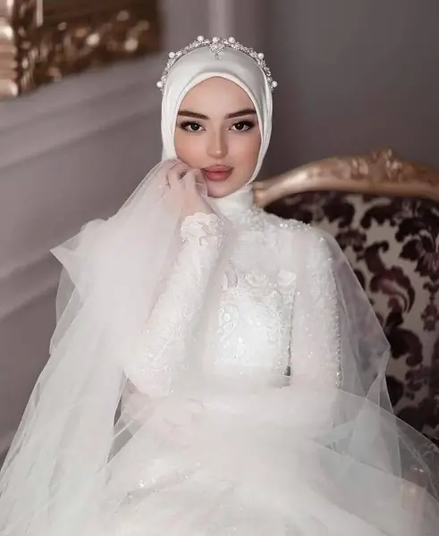 عکس ارایش عروس با حجاب