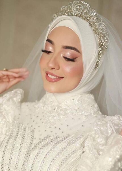 عکس ارایش عروس با حجاب