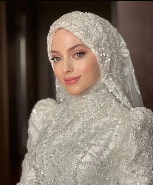 عکس ارایش عروس با حجاب