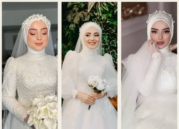 عکس ارایش عروس با حجاب