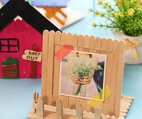 ایده ساخت قاب عکس با چوب بستنی