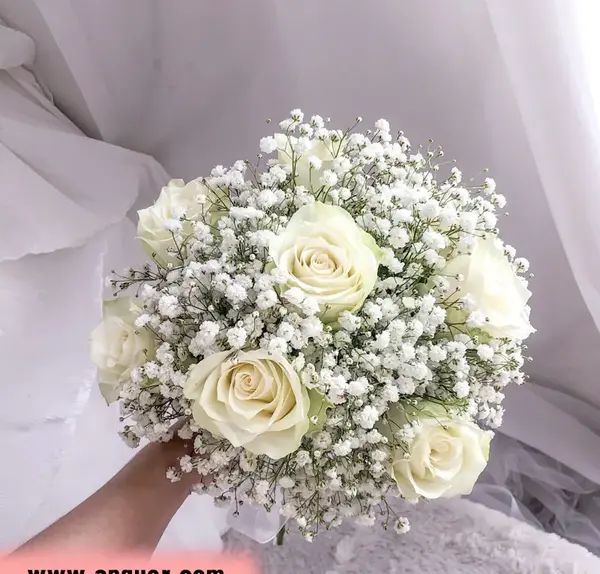 ایده عکس با دسته گل عروس