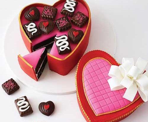 عکس کیک تولد قلبی زیبا