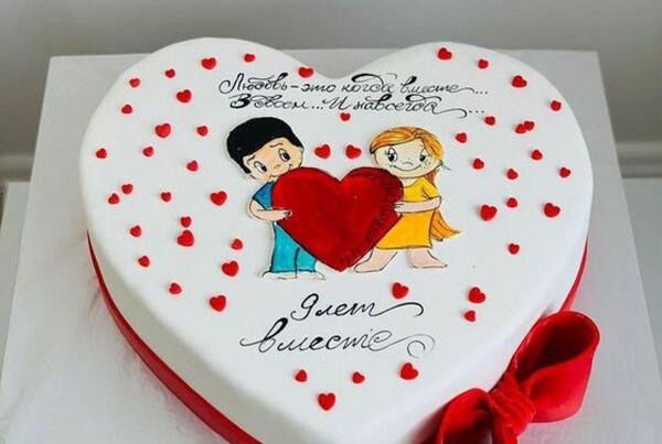 عکس کیک تولد قلبی زیبا