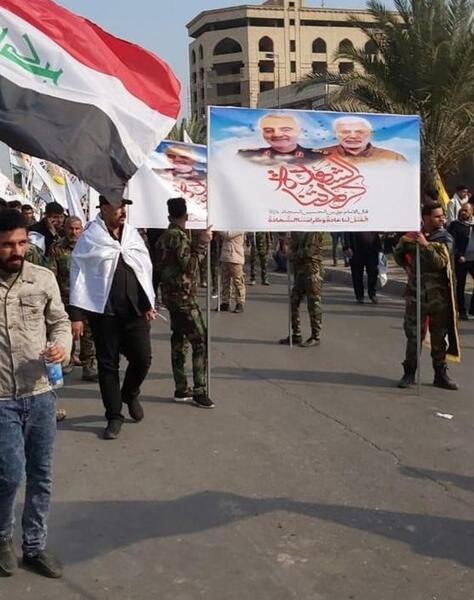عکس جنازه حاج قاسم سلیمانی در بغداد