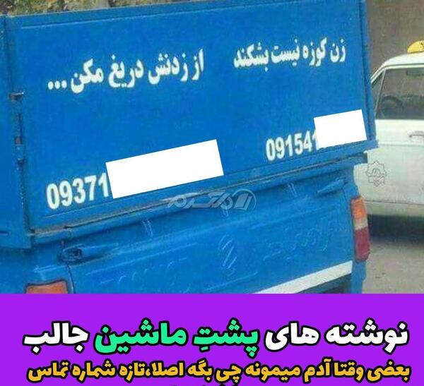 عکس جالب پشت ماشین