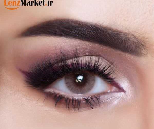 عکس لنز چشم طوسی عسلی