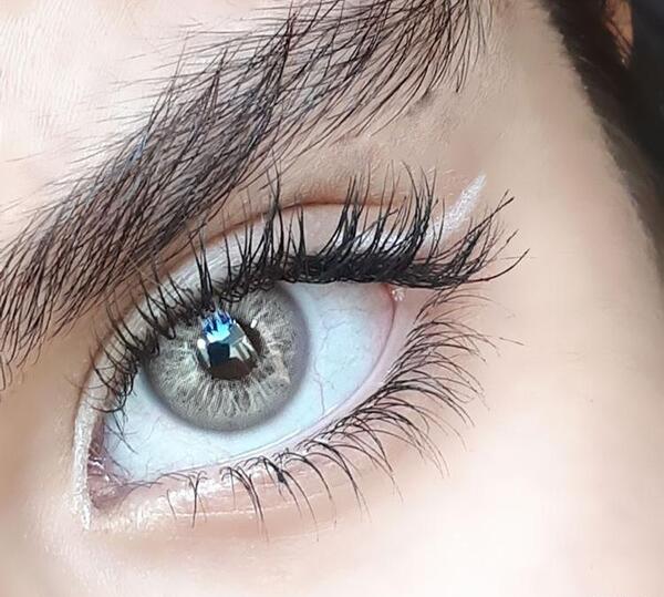 عکس لنز چشم طوسی عسلی