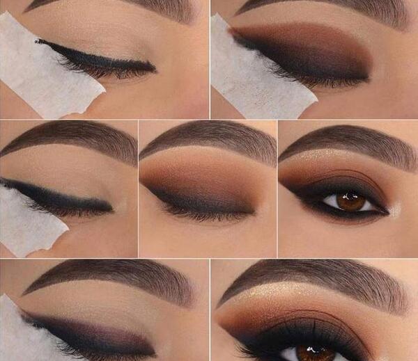 عکس ارایش چشم قهوه ای تیره
