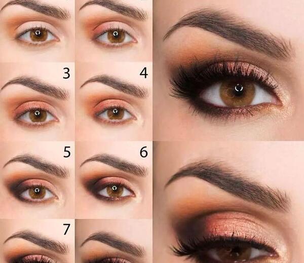 عکس ارایش چشم قهوه ای تیره