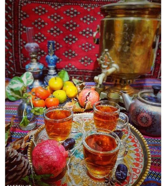 عکس چای سیب و دارچین