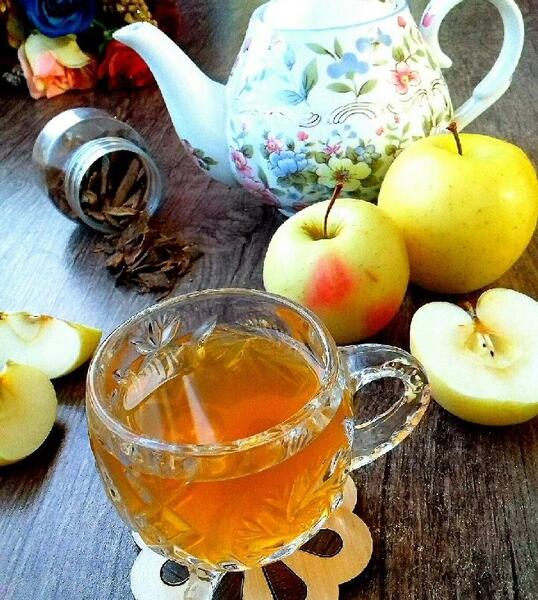 عکس چای سیب و دارچین
