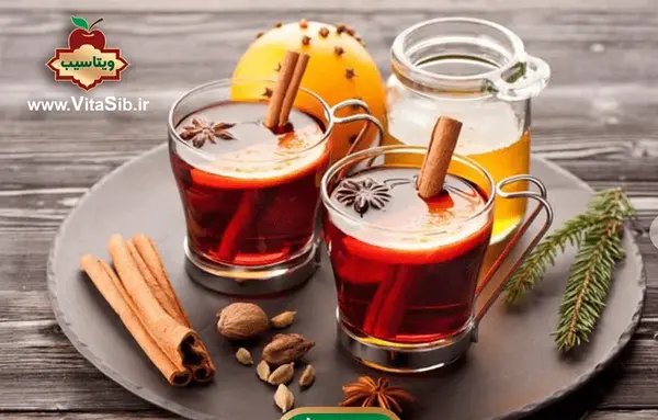 عکس چای سیب و دارچین