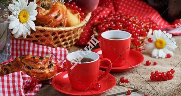 عکس فنجان چای صبحانه
