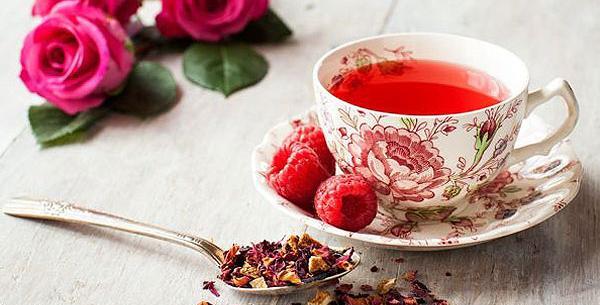عکس چای با گل محمدی