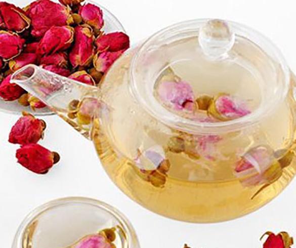 عکس چای با گل محمدی