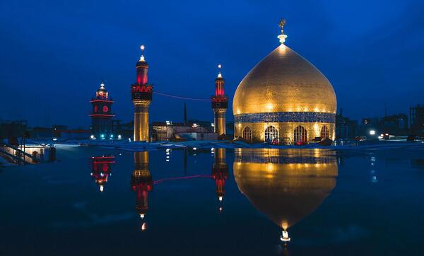 عکس حرم حضرت علی در شب