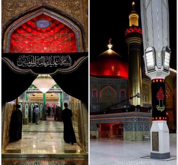 عکس حرم حضرت علی در شب