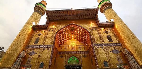 عکس حرم حضرت علی در شب
