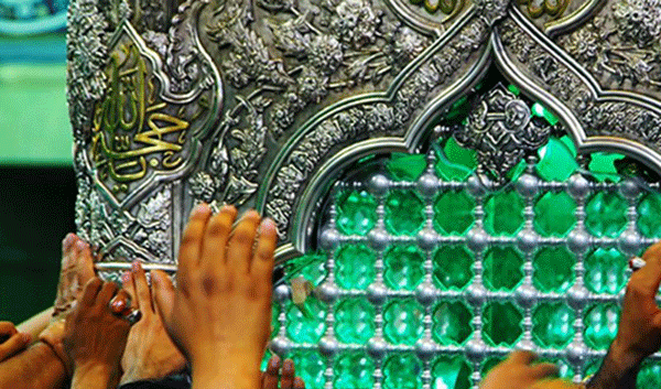 عکس جای دو انگشت در ضریح حضرت علی علیه السلام