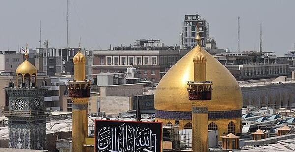 عکس جای دو انگشت در ضریح حضرت علی علیه السلام