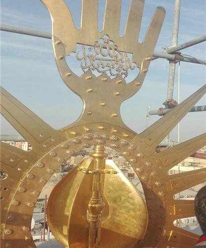عکس خورشید بالای گنبد حضرت علی
