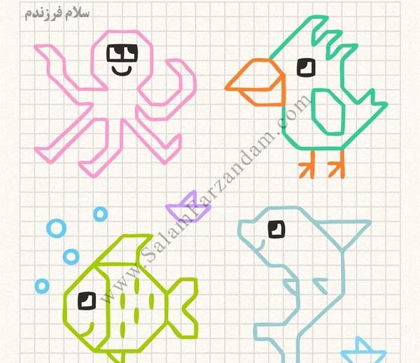 عکس نقاشی شطرنجی حیوانات