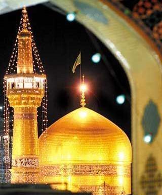 عکس حرم امام رضا از بالا در شب