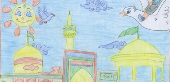 عکس حرم امام رضا نقاشی ساده
