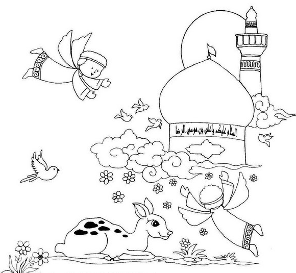 عکس حرم امام رضا نقاشی ساده