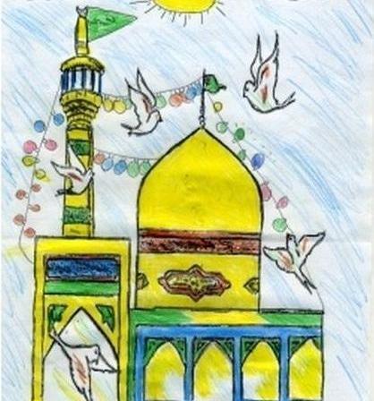 عکس حرم امام رضا نقاشی ساده